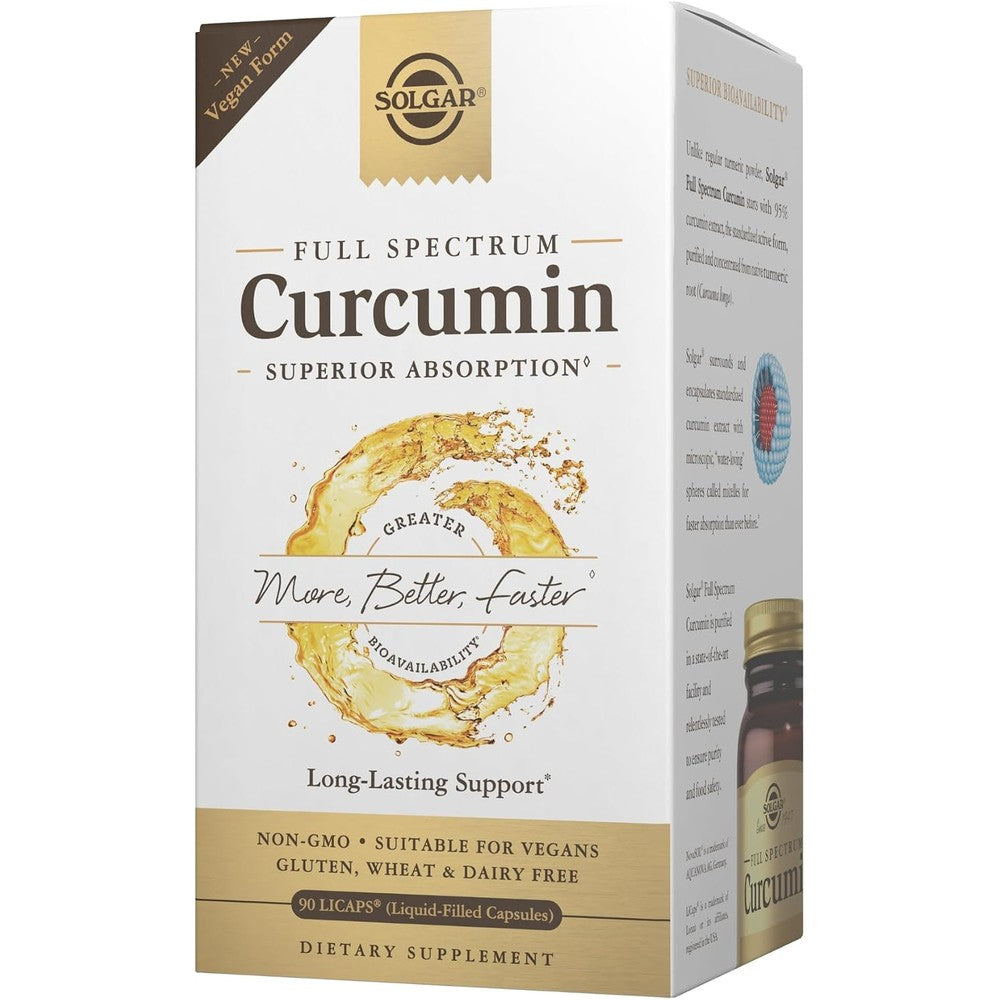 Solgar Full Spectrum Curcumin 185x 40 Milligram 90 Softgels Liquid Turmeric Extract