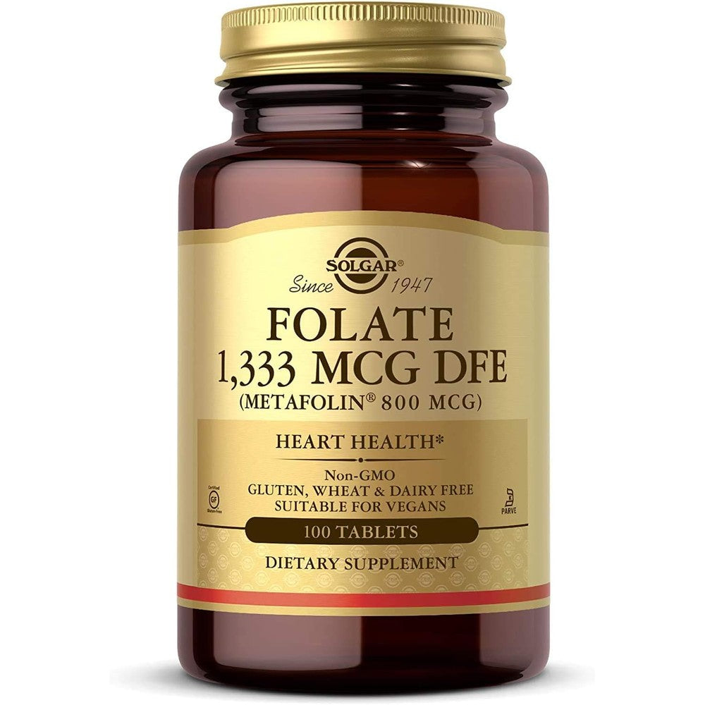 Solgar Folate 1,333 mcg DFE 800 mcg Metafolin Tablets 100 Count