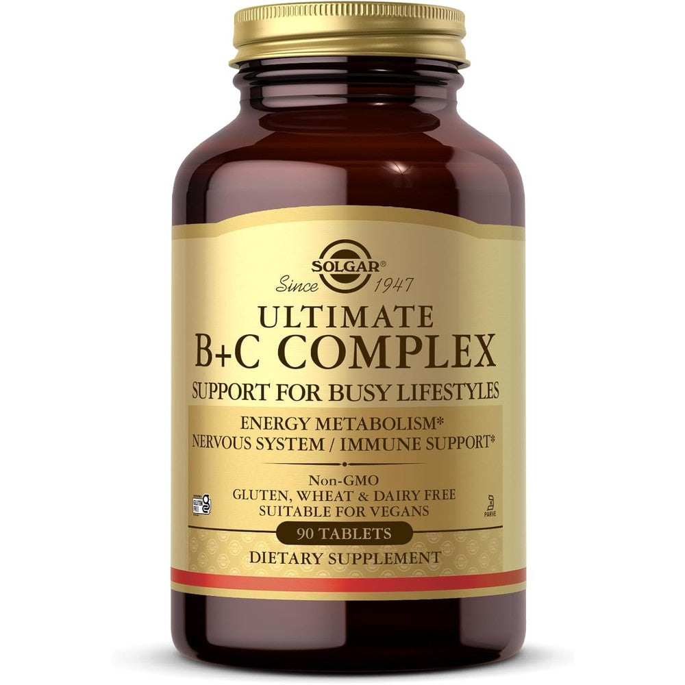 Solgar Ultimate B+C Complex Stress Formula Tablets, 90 Count
