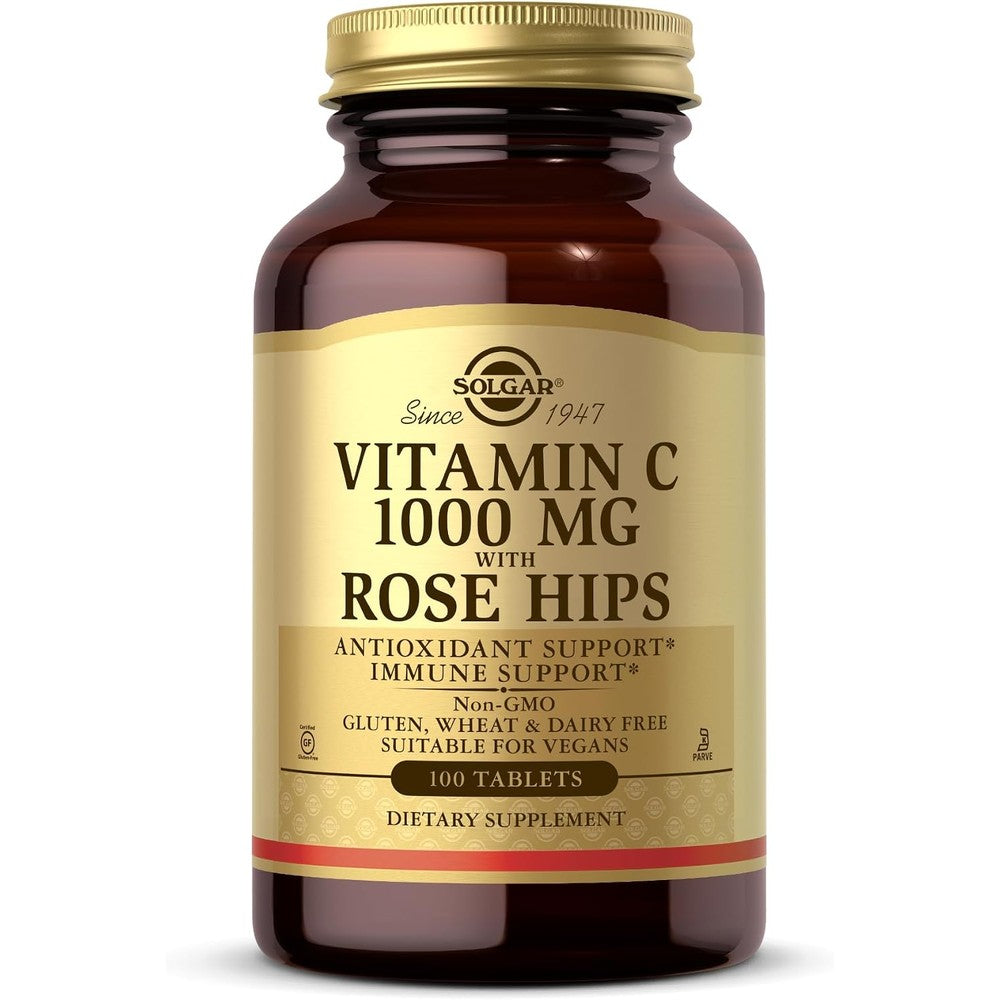 Solgar Vitamin C 1000 Mg With Rose Hips 100 Tablets Antioxidant And Immune Support