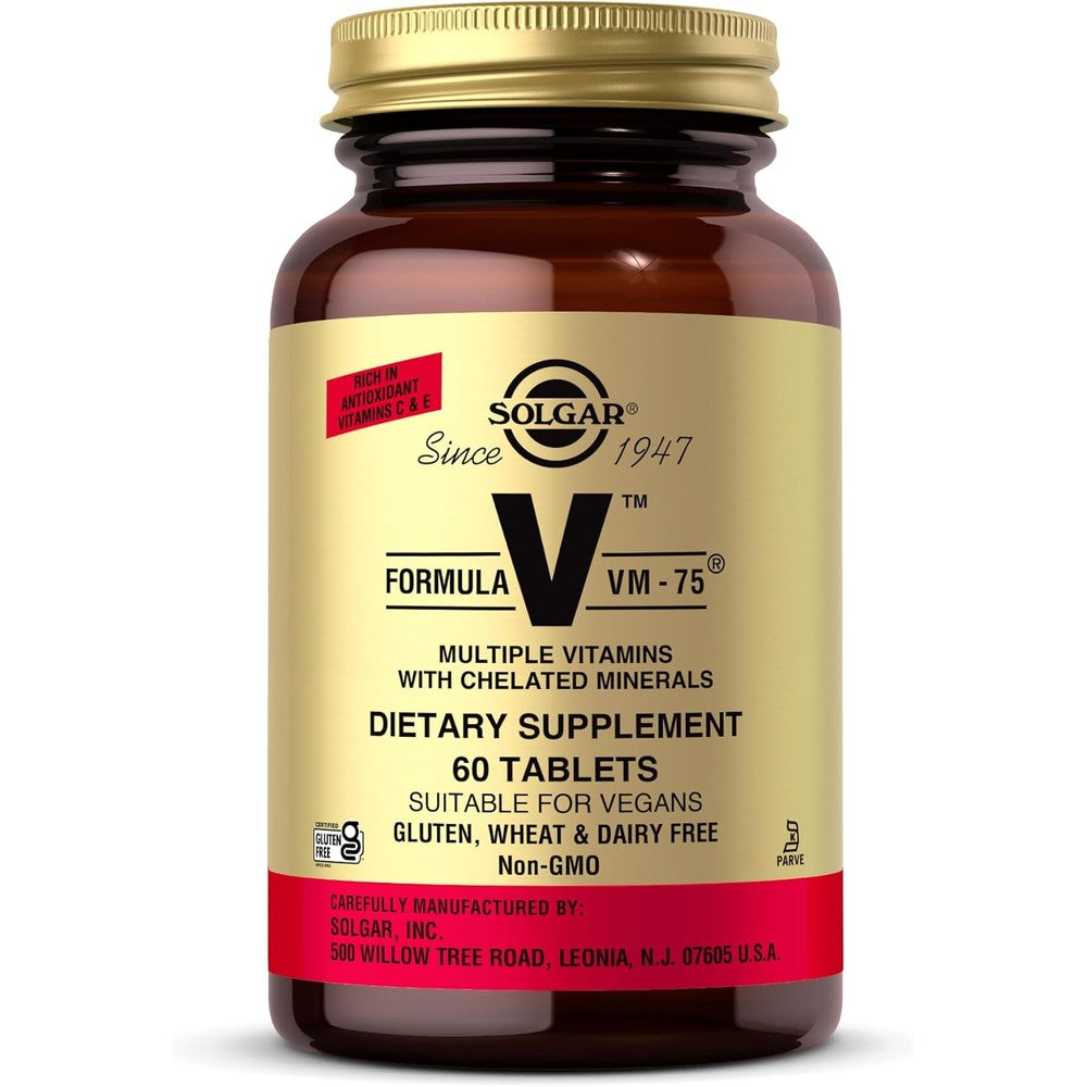 Solgar Formula VM-75 Multivitamin With Chelated Minerals 60 Tablets