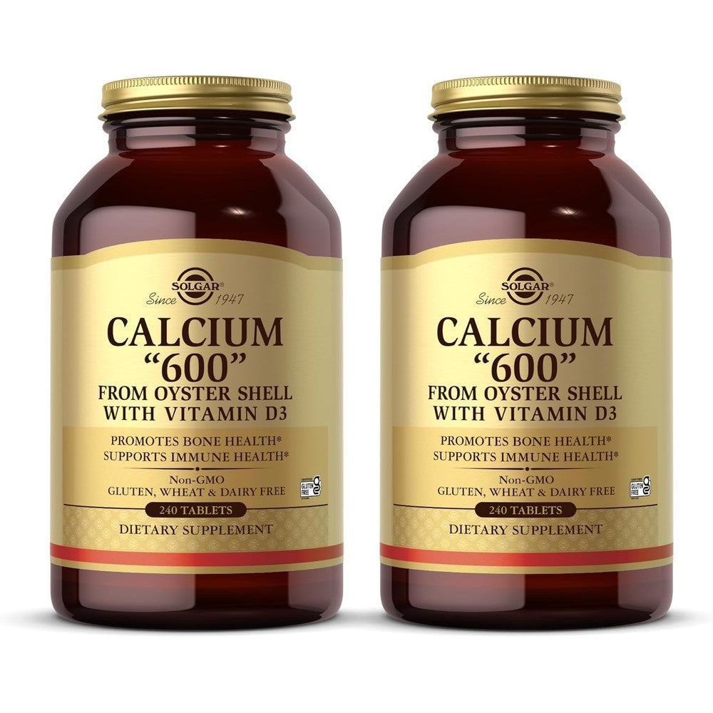 Solgar Calcium 600 From Oyster Shell With Vitamin D3 240 Tablets Pack Of 2
