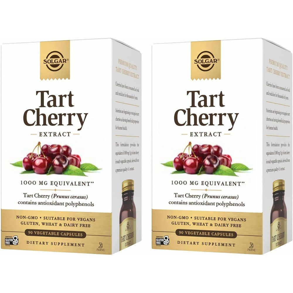 Solgar Tart Cherry 1000 mg 90 Vegetable Capsules Pack Of 2 Antioxidant Supplement