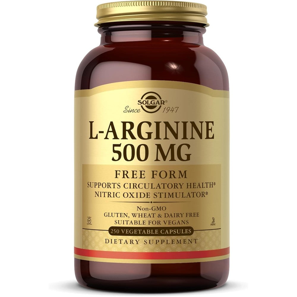 Solgar L-Arginine 500 Milligram 250 Vegetable Capsules