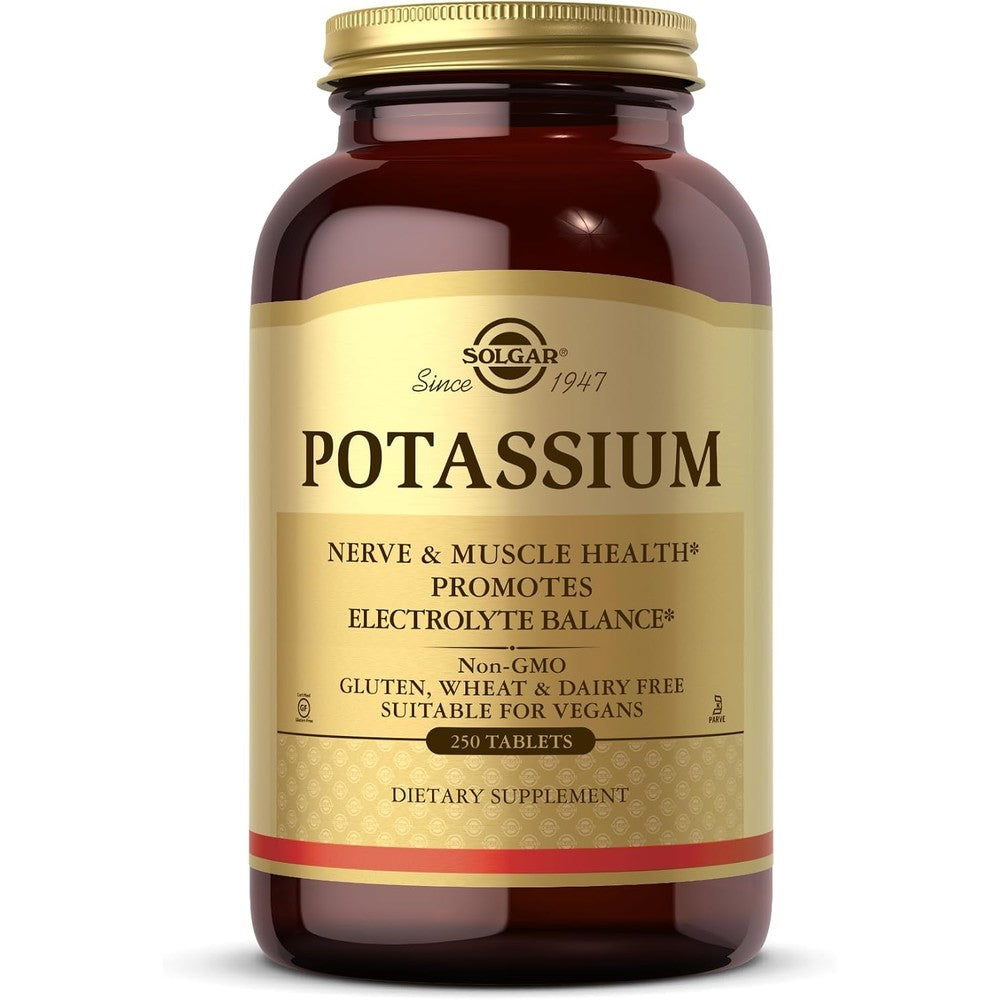 Solgar Potassium Gluconate 99 Mg 250 Tablets For Nerve And Muscle Health And Electrolyte Balance