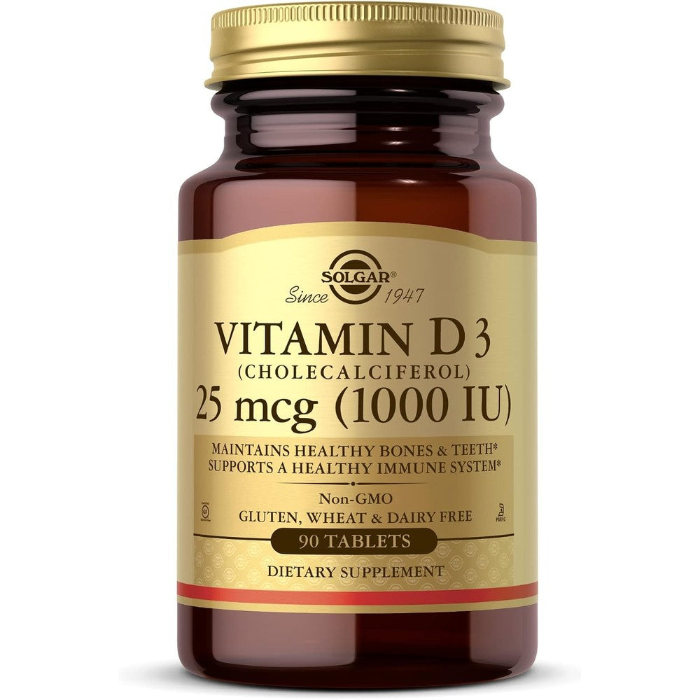 Solgar Vitamin D3 Cholecalciferol 1000 IU Tablets 90 Count