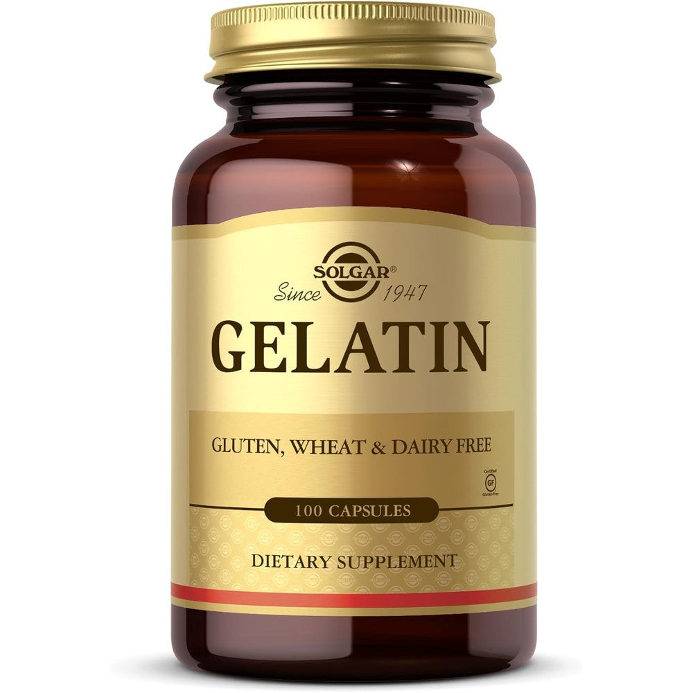 Solgar Gelatin Capsules With Calcium Carbonate 100 Count Natural Dietary Supplement For Bone Joint And Skin Support Clean Formula