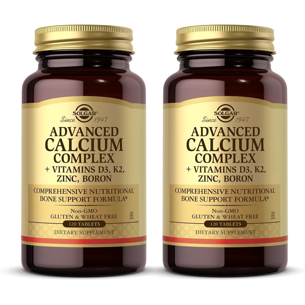 Solgar Advanced Calcium Complex 120 Tablets Pack Of 2 With Zinc Boron Vitamins D3 And K2