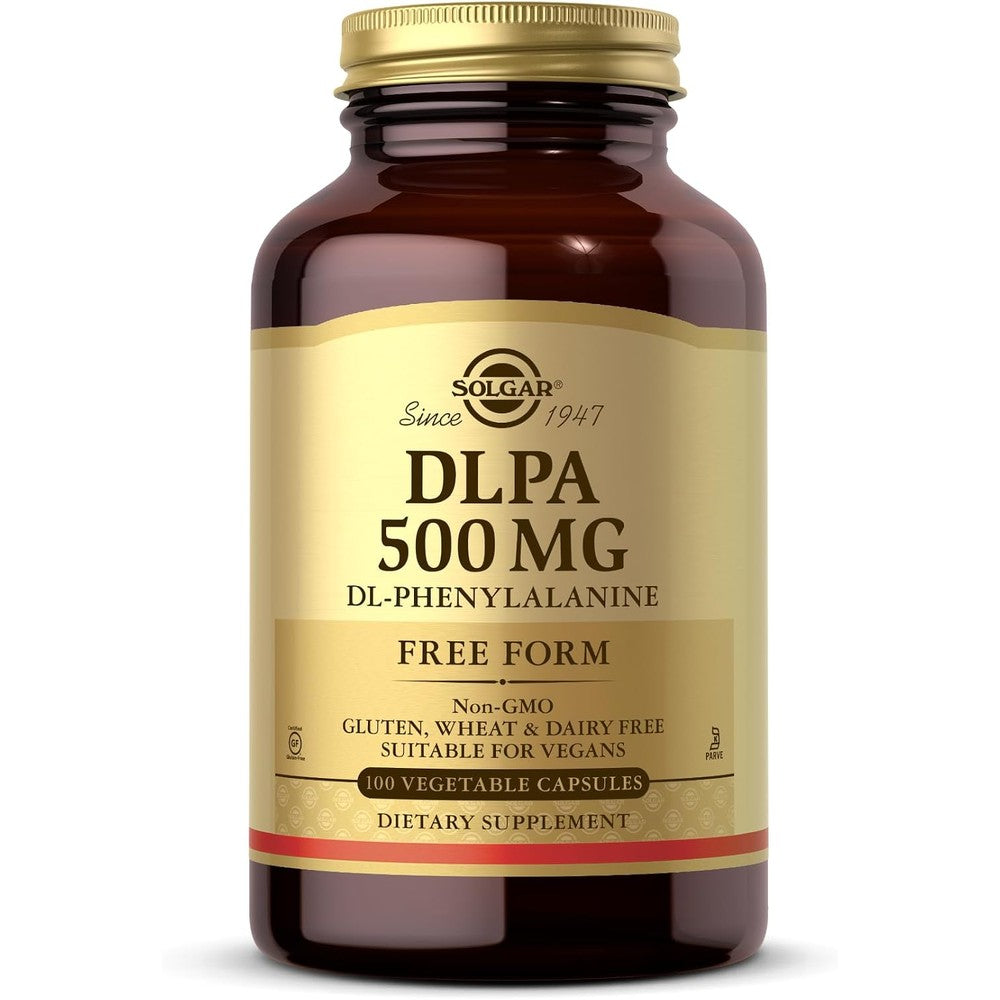 Solgar DLPA 500 Milligram Vegetable Capsules 100 Count