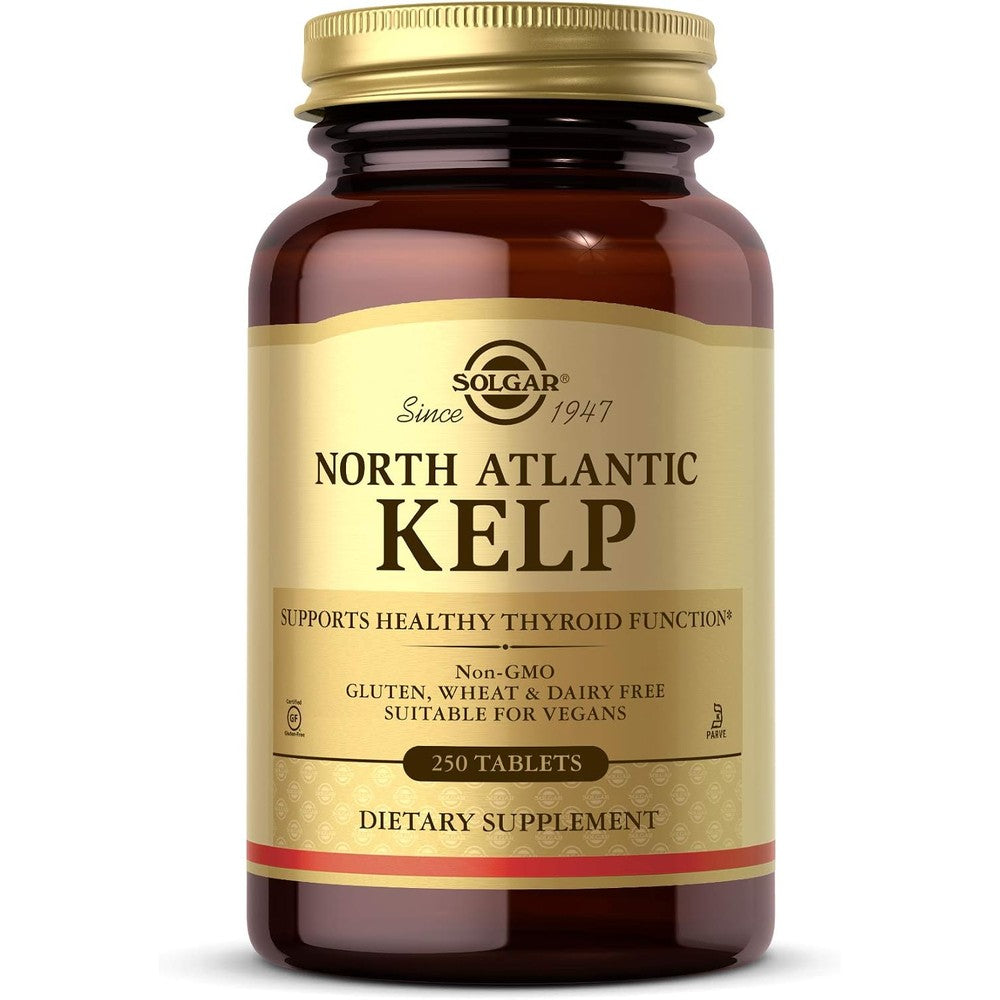 Solgar North Atlantic Kelp 250 Tablets Natural Source Of Iodine For Thyroid Support
