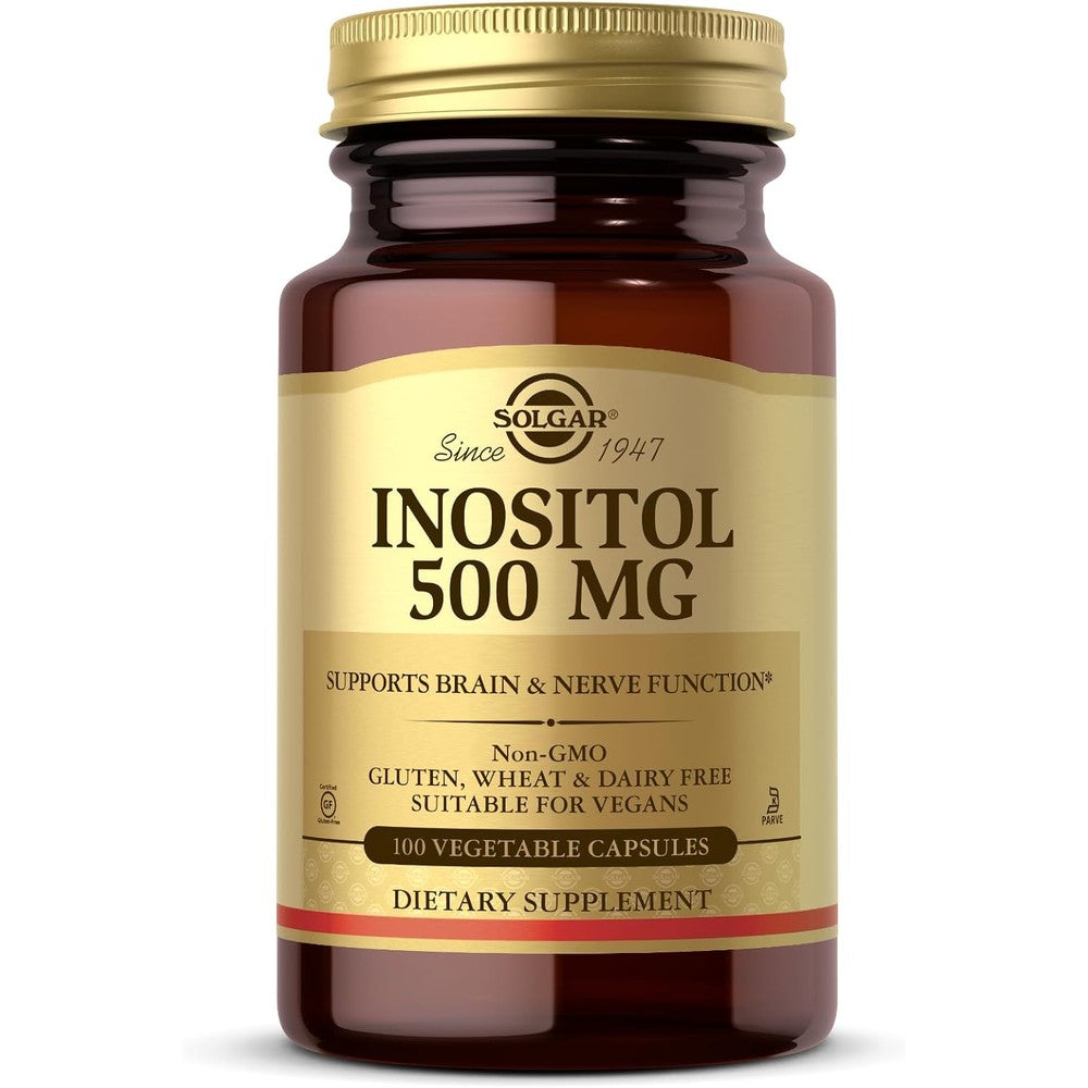 Solgar Inositol 500 mg 100 Vegetable Capsules Supports Cellular Function And Brain Health Vegan Gluten Free