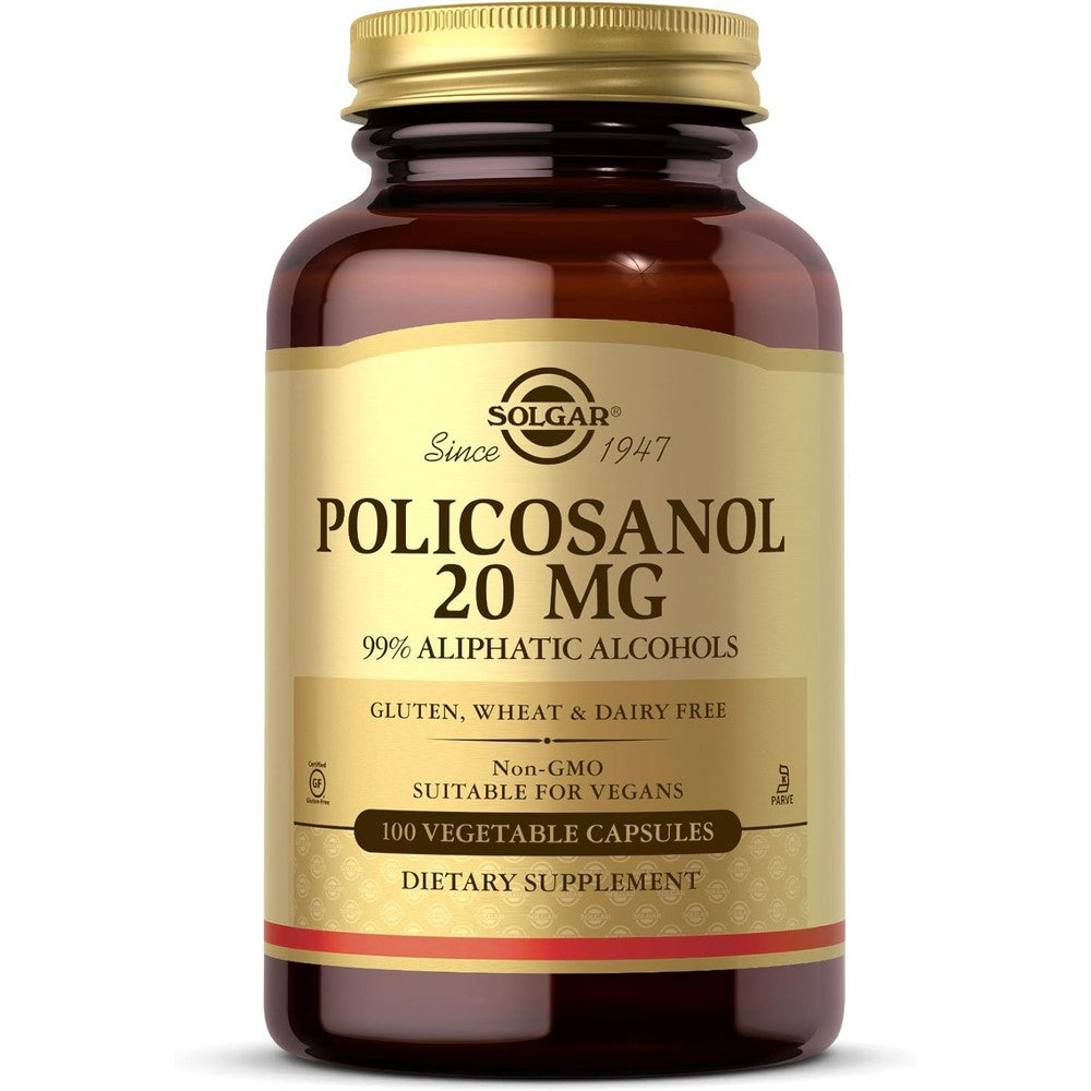 Solgar Policosanol 20 Milligram 100 Vegetable Capsules Heart Health Supplement