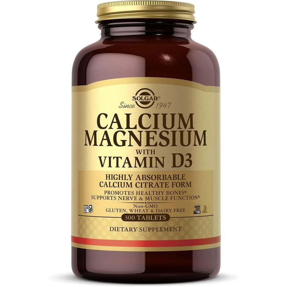 Solgar Calcium Magnesium With Vitamin D3 300 Tablets Highly Absorbable Formula