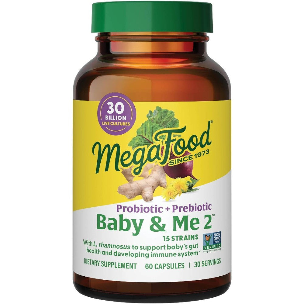MegaFood Baby And Me 2 Prenatal Prebiotic And Probiotic 60 Capsules