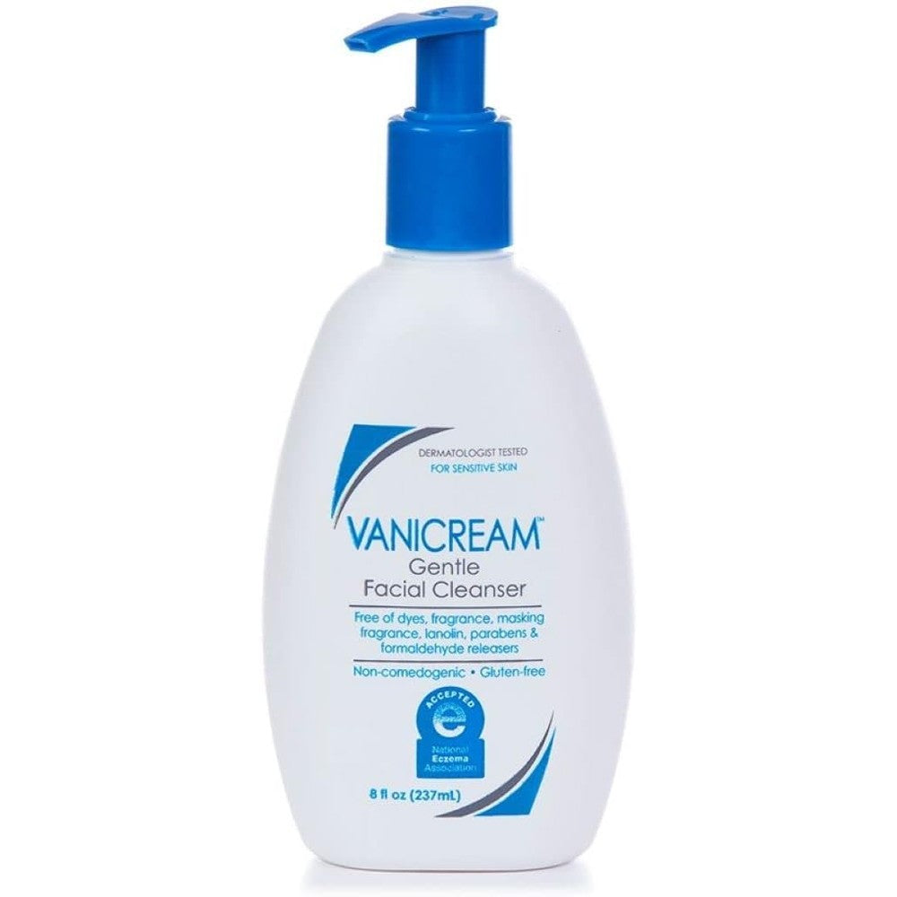 Vanicream Gentle Facial Cleanser For Sensitive Skin Soap Free Fragrance Free Face Wash With Convenient Pump Dispenser 8 Fluid Ounce