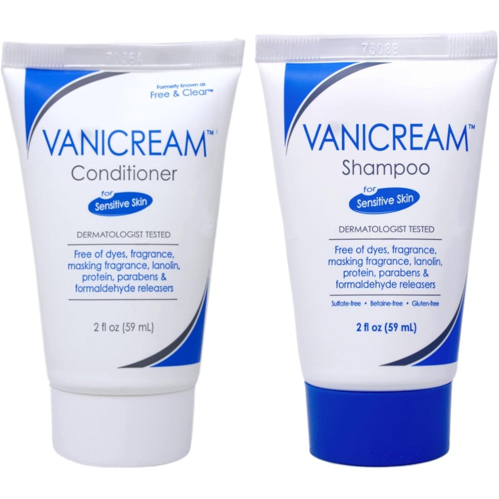 Vanicream Free And Clear Shampoo And Conditioner 2 Ounce Travel Size Combo Set
