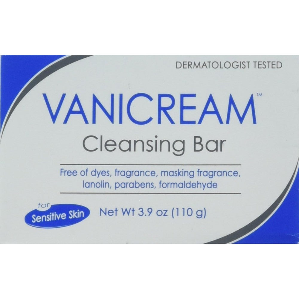 Vanicream Cleansing Bar Fragrance Free Unscented Sensitive Skin 3.9 Ounce 1 Count