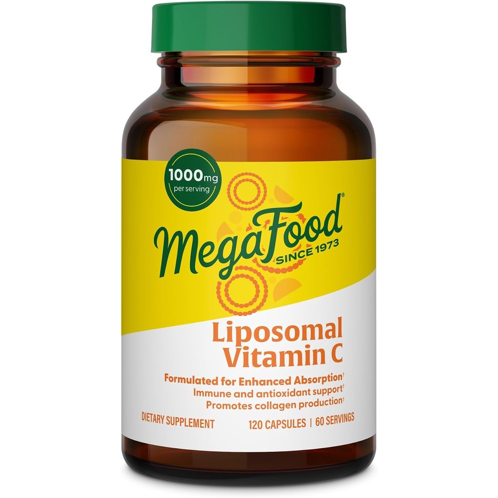 MegaFood Liposomal Vitamin C 1000mg Antioxidant Supplement for Immune Support and Collagen Production 120 Capsules 60 Servings