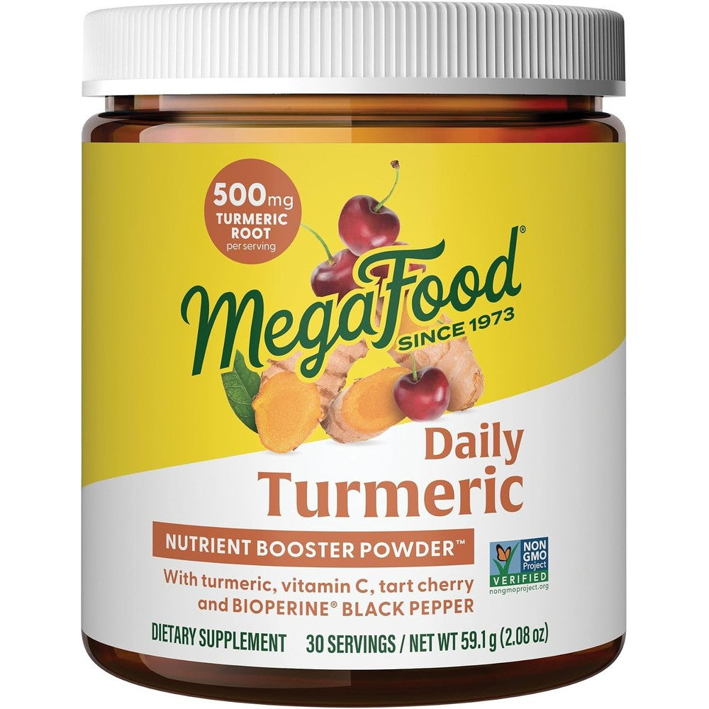MegaFood Daily Turmeric Nutrient Booster Powder Turmeric Supplement Vegan 2.08 Ounces