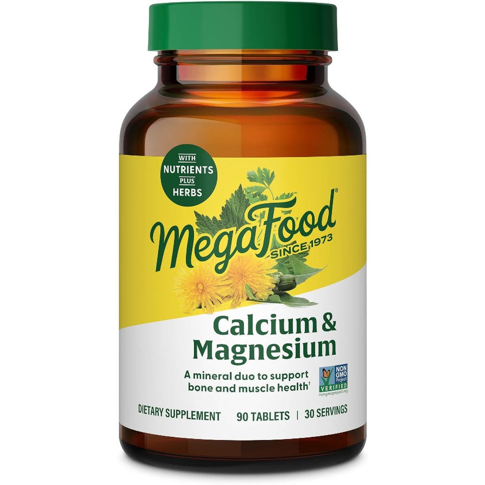 MegaFood Calcium Magnesium Bone And Heart Support 90 Tablets Magnesium Calcium Supplements For Women And Men 30 Servings