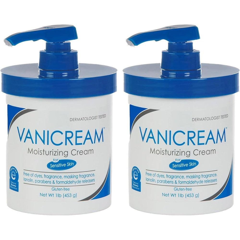 Vanicream Moisturizing Cream For Sensitive Skin With Pump 15.3 Fluid Ounces 2 Pack