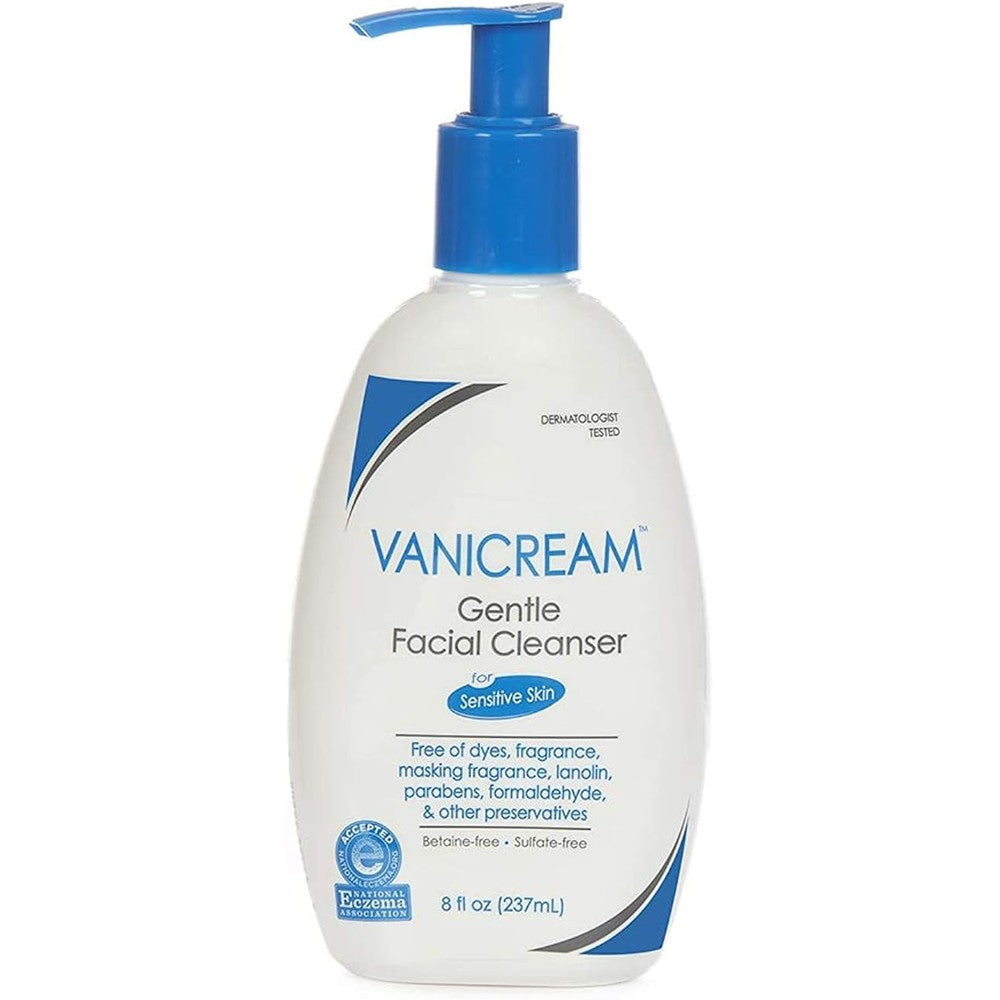 Vanicream Gentle Facial Cleanser For Sensitive Skin With Pump Dispenser Dye Free Fragrance Free 8 Fluid Ounce