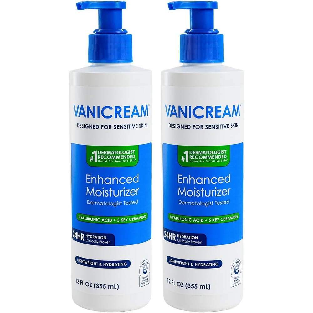 Vanicream Enhanced Moisturizer Daily Body Lotion For Dry Sensitive Skin 12 Fluid Ounce Pack Of 2