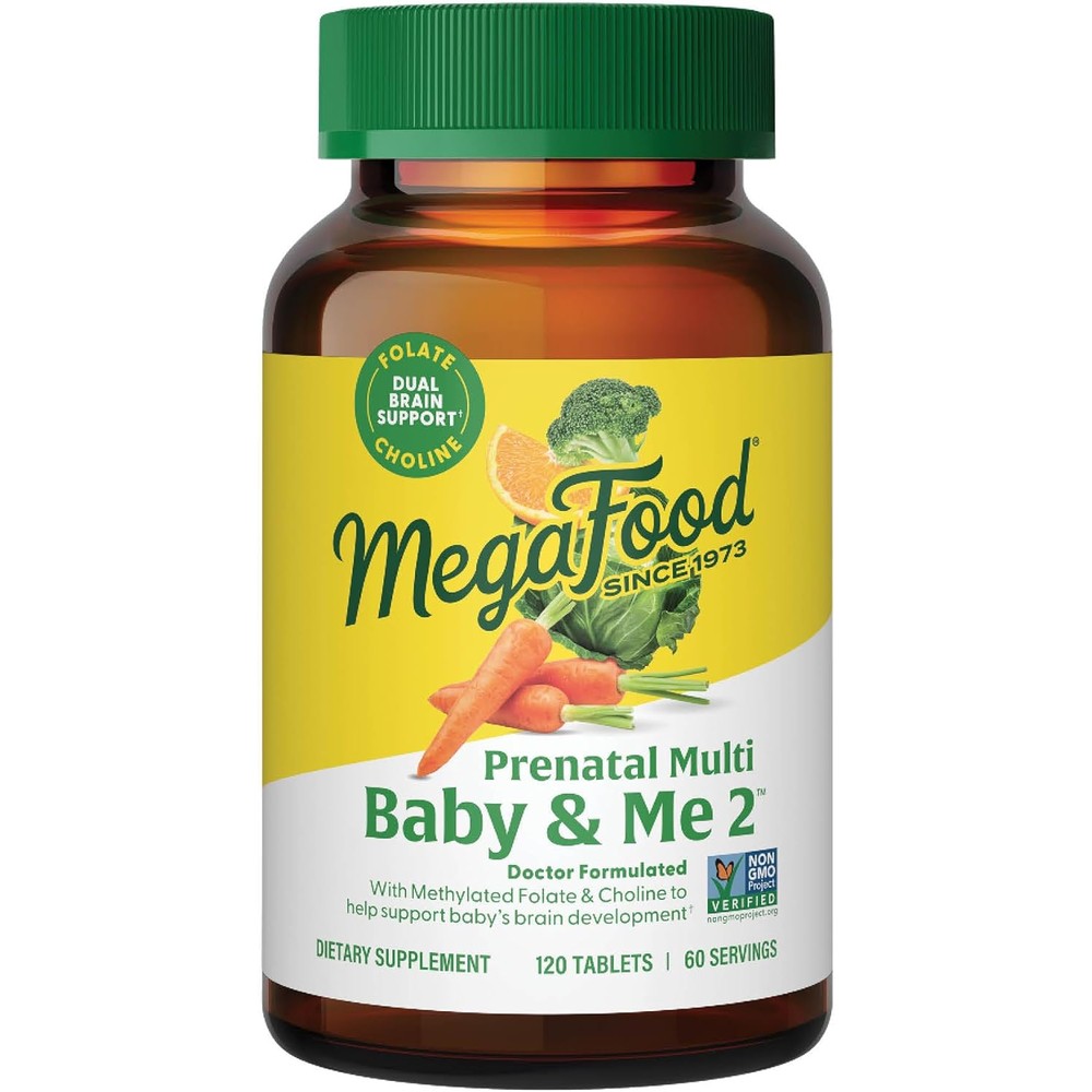 MegaFood Baby & Me 2 Prenatal Vitamins Doctor Formulated 120 Tablets