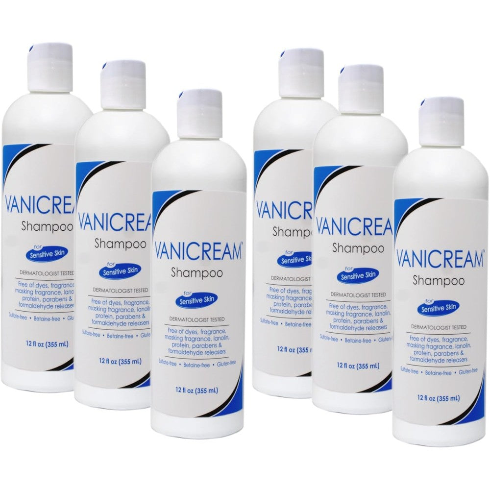 Vanicream Shampoo For Sensitive Skin And Scalp 12 Fluid Ounces Pack Of 6