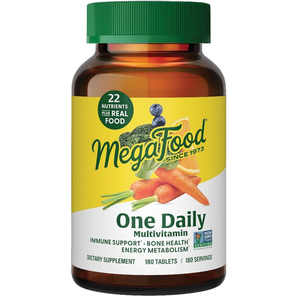MegaFood One Daily Multivitamin For Women And Men With 22 Essential Nutrients And Real Food Blend Vegetarian 180 Tablets