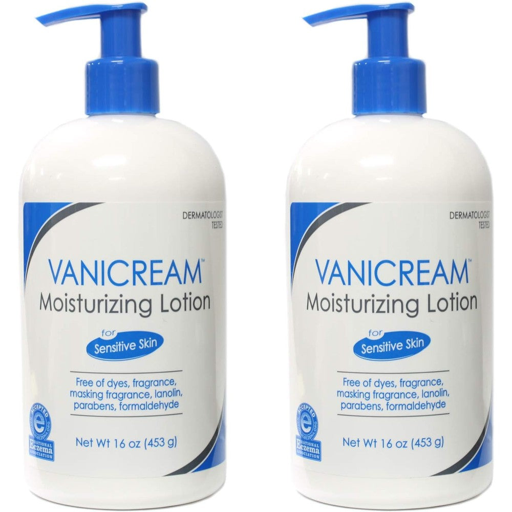 Vanicream Moisturizing Lotion With Pump Dispenser 16 Ounce Pack Of 2 Sensitive Skin Care Formula