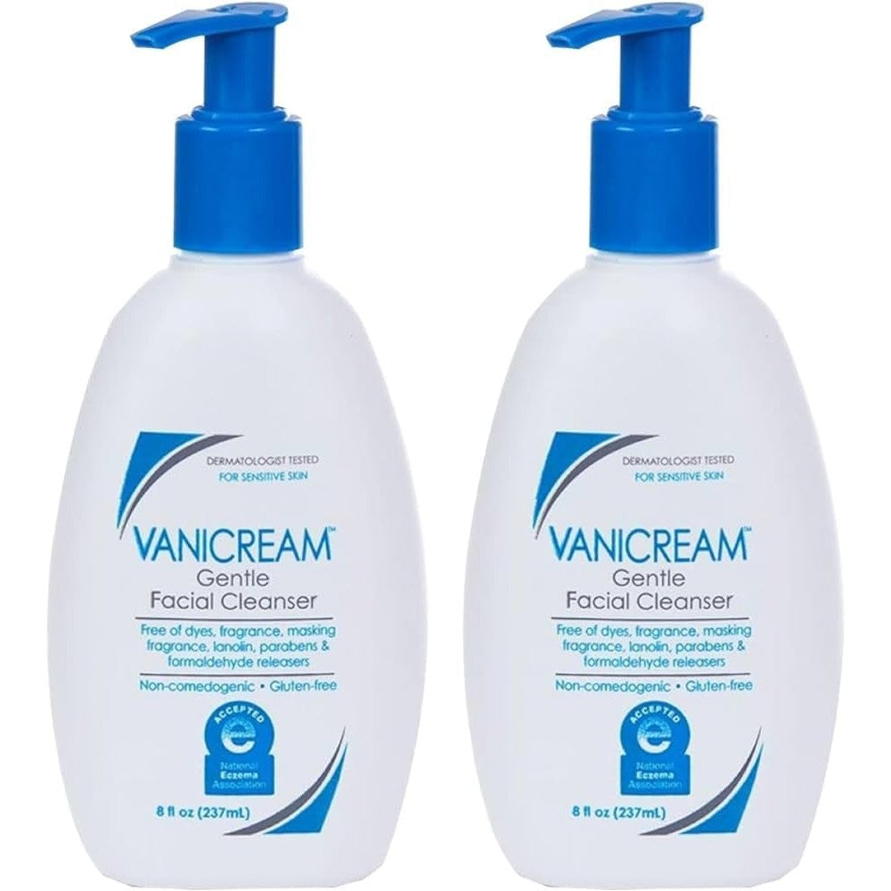 Vanicream Gentle Facial Cleanser 8 Fluid Ounce Pack Of 2 For Sensitive Skin