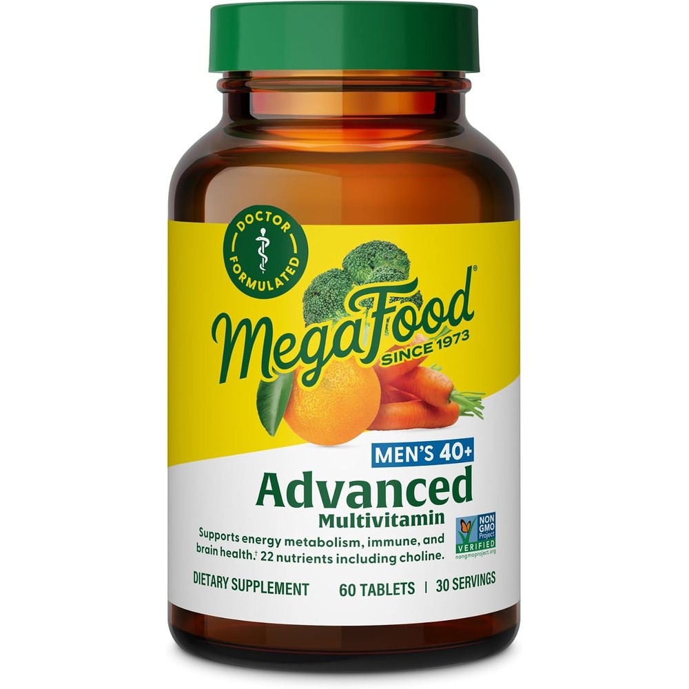 MegaFood Advanced Multivitamin For Men 40 Plus Doctor Formulated 60 Tablets Immune Support Cellular Energy Prostate And Brain Health Vegetarian