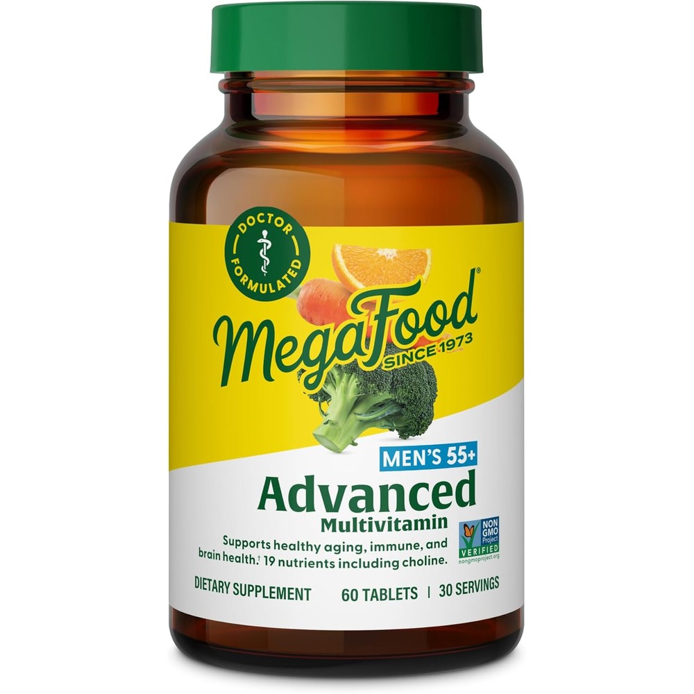 MegaFood Advanced Multivitamin For Men 55 Plus Doctor Formulated 60 Tablets