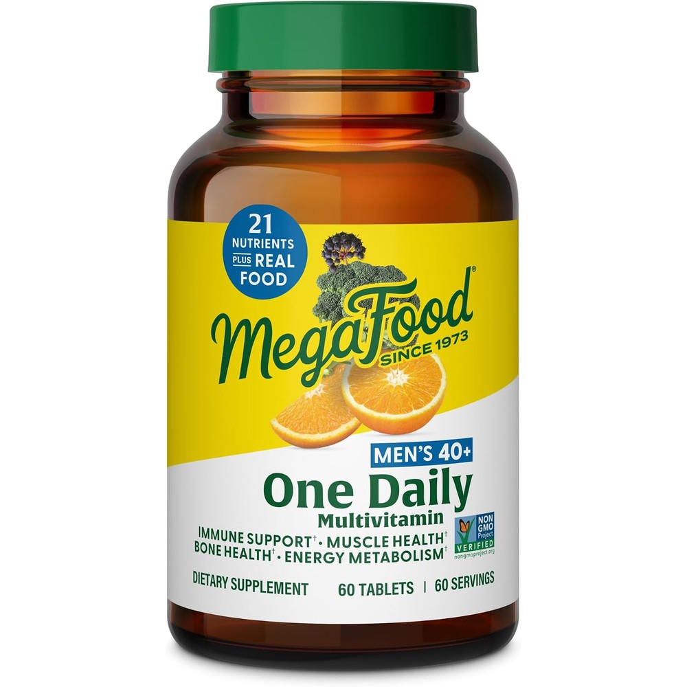 MegaFood One Daily Multivitamin For Men 40 Plus With 21 Essential Nutrients 60 Tablets