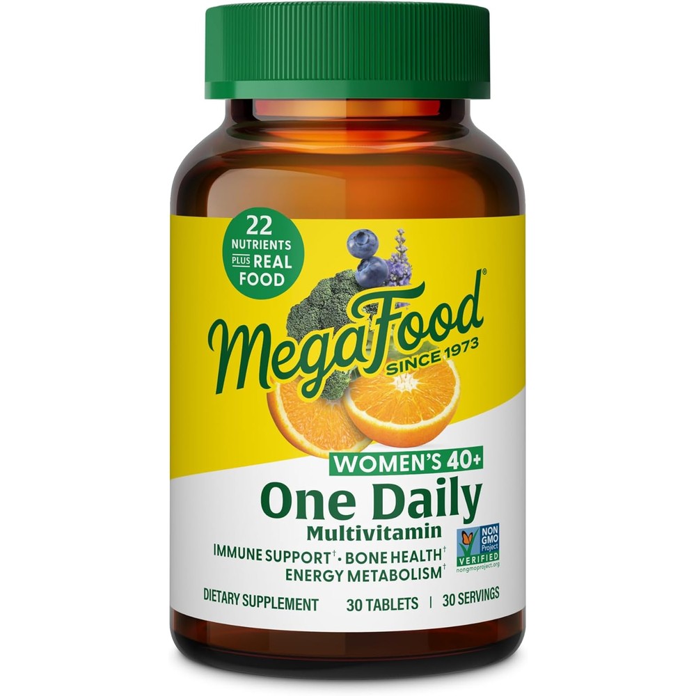 MegaFood One Daily Multivitamin For Women 40 Plus With 22 Nutrients And Real Food Blend 30 Tablets