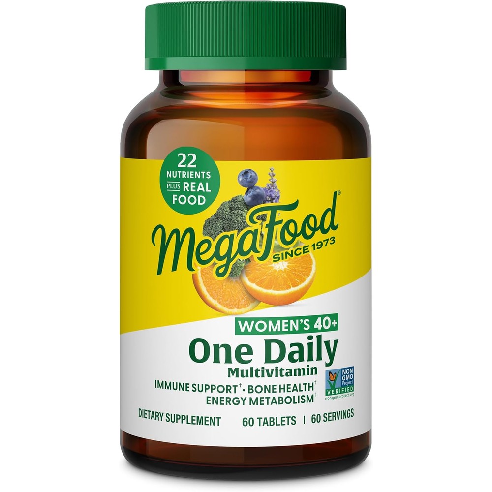 MegaFood One Daily Multivitamin for Women 40 Plus with 22 Nutrients, 60 Tablets