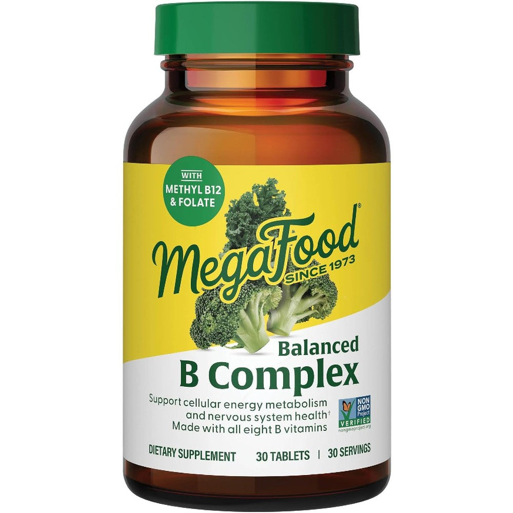 MegaFood Balanced B Complex Cellular Energy Metabolism Support 30 Tablets