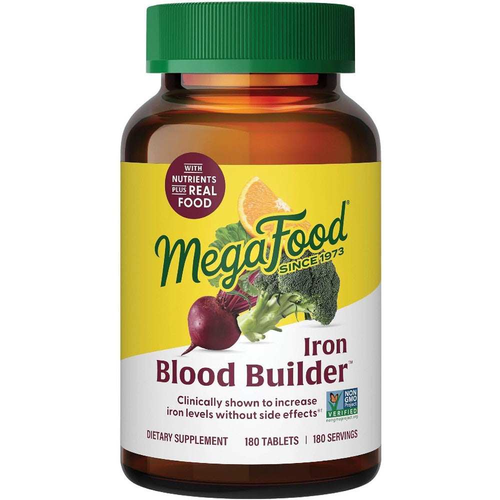 MegaFood Blood Builder Iron Supplement Energy Support Vegan 180 Tablets