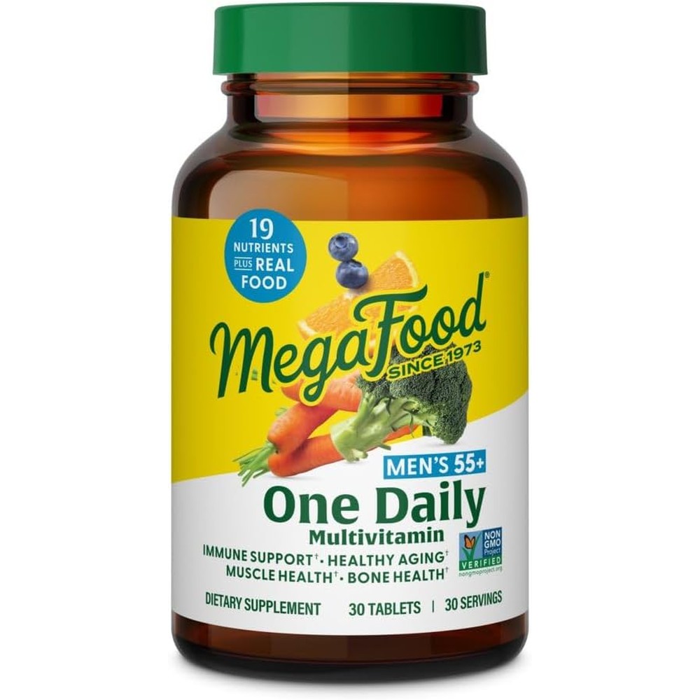 MegaFood Men's 55 Plus One Daily Multivitamin For Healthy Aging And Immune Support 30 Count