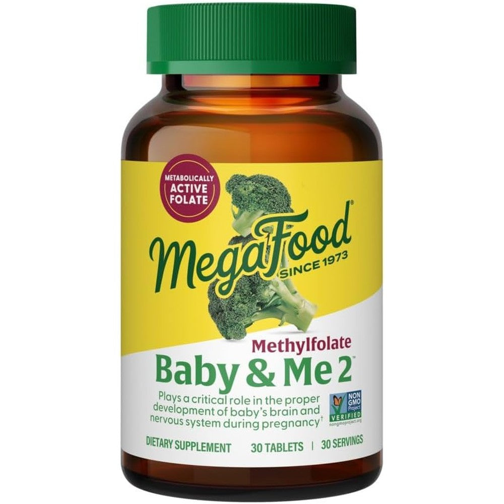 MegaFood Baby And Me 2 Prenatal Multivitamin With Methylfolate And Choline 30 Count