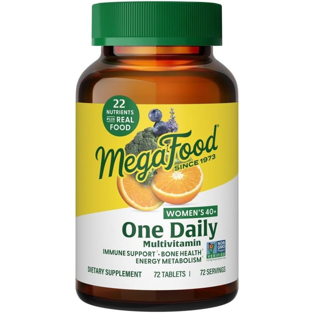 MegaFood Women's 40+ One Daily Multivitamin Whole Food Dietary Supplement Tablets For Immune Energy And Bone Support 72 Count