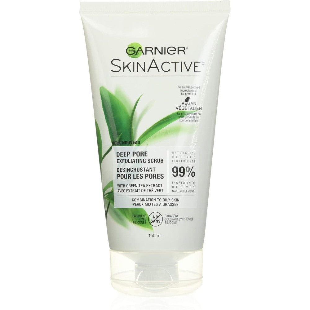 Garnier SkinActive Deep Pore Exfoliating Face Scrub With Green Tea For Oily Skin 5 Fluid Ounce