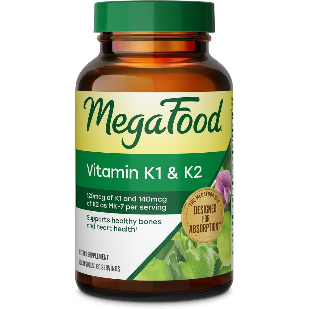 MegaFood Vitamin K1 And K2 Heart Health Support Vegan Dietary Supplement 60 Capsules