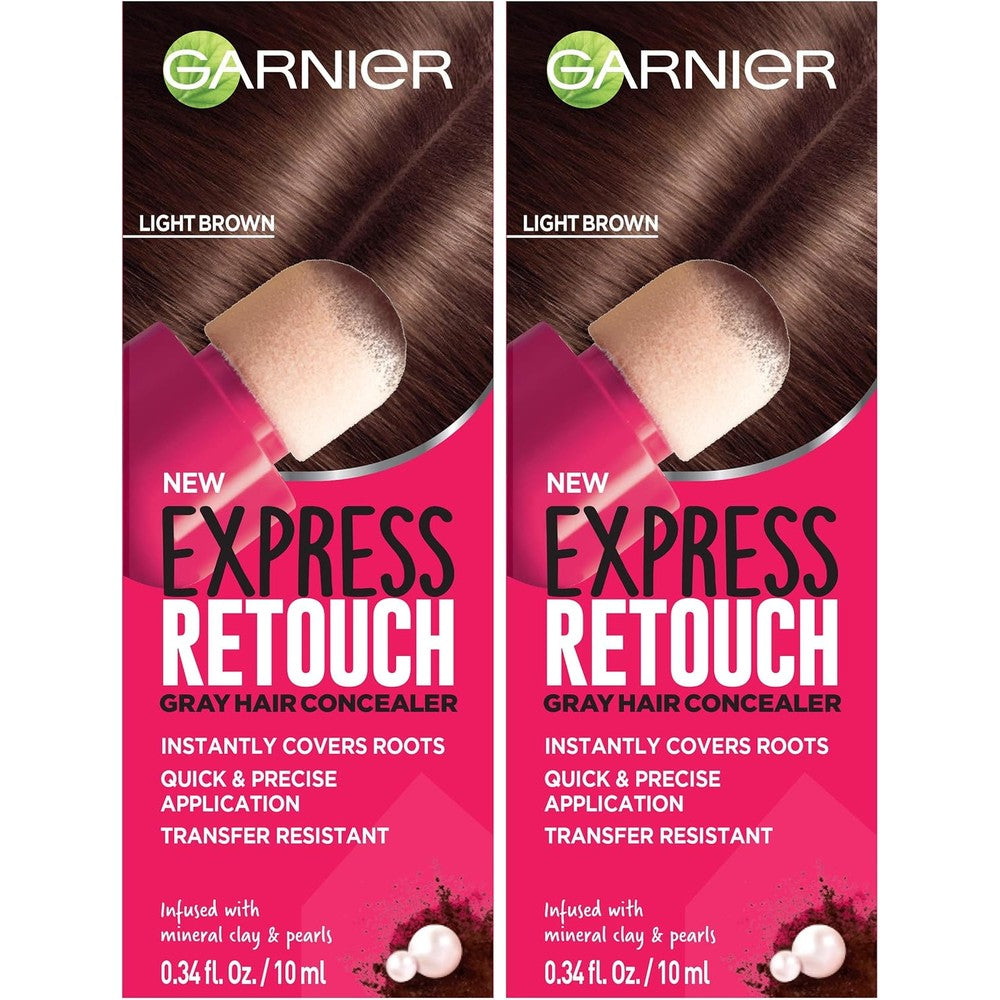 Garnier Hair Color Express Retouch Gray Hair Concealer Instant Gray Coverage Brown 0.68 Fluid Ounce