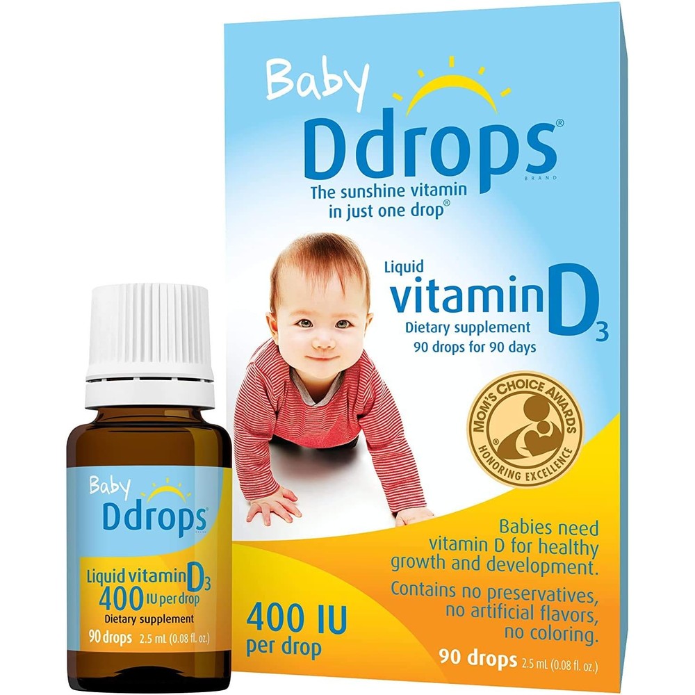 Ddrops Baby Vitamin D3 400 International Units 90 Drops 2.5 Milliliters