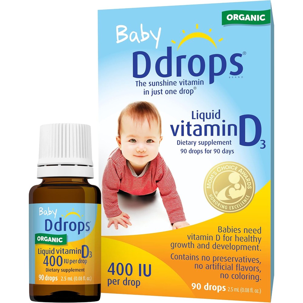 Ddrops Baby Vitamin D3 400 International Units 90 Drops Liquid Infant Supplement