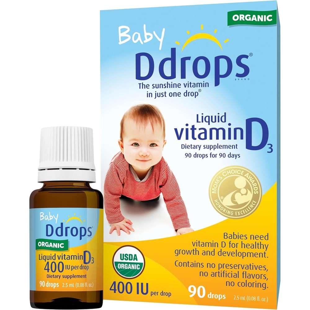 Ddrops Organic Baby 400 IU Daily Liquid Vitamin D For Infants Pack Of 2