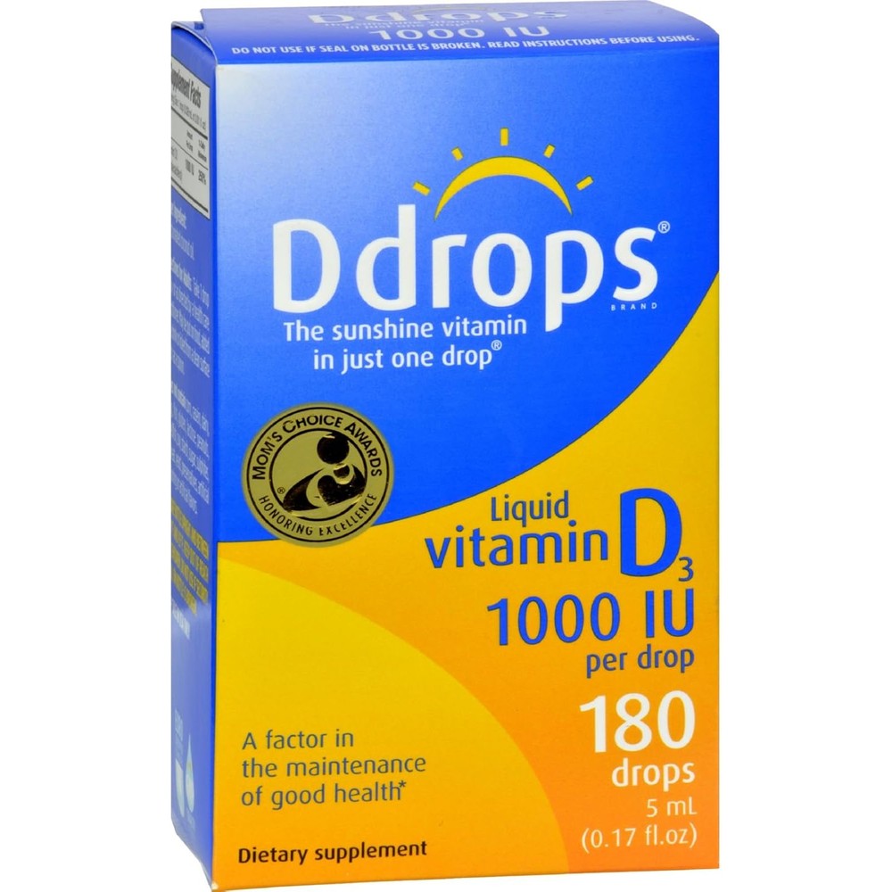 Ddrops Adults 1000 International Units Vitamin D3 Liquid Drops 180 Count