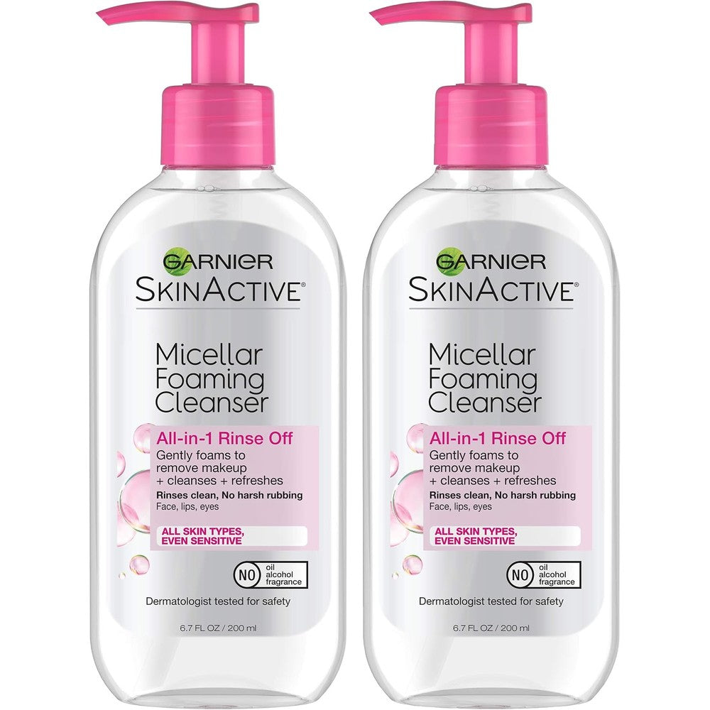Garnier SkinActive Micellar Foaming Face Wash 6.7 Fluid Ounce Pack Of 2